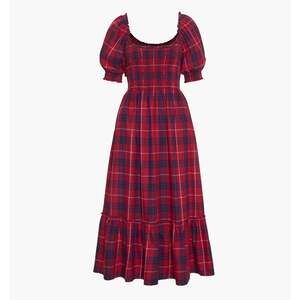 Hill House Home The Louisa Nap Dress - Cherry Tartan Size Xs but runs as L